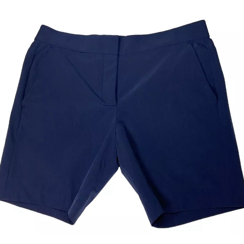 Tory Burch Sports Tech Golf Shorts Women Size 4 Navy Blue Twill Back Wel…
